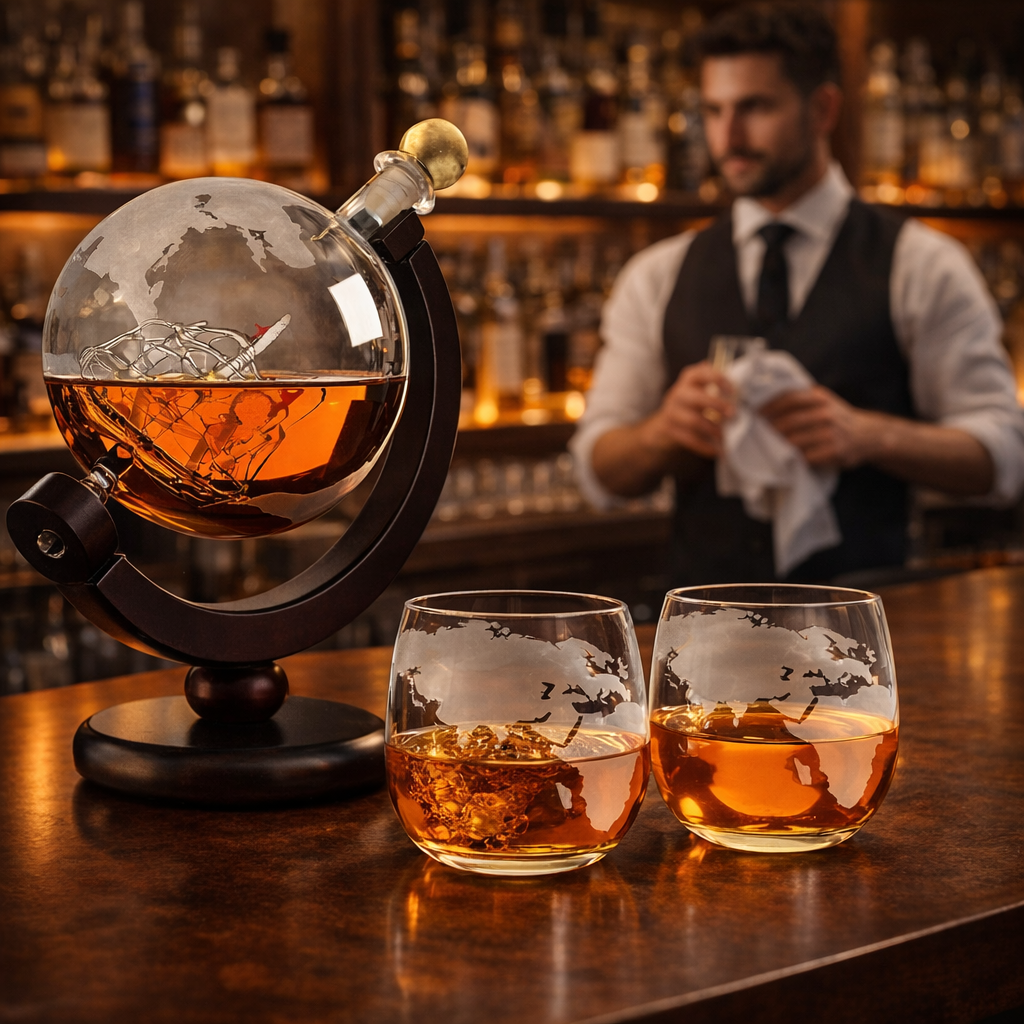 Bouteille de whisky - Édition carte du monde