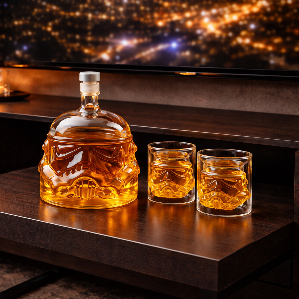 Bouteille de Whisky - Ensemble de Bouteilles et de Verres