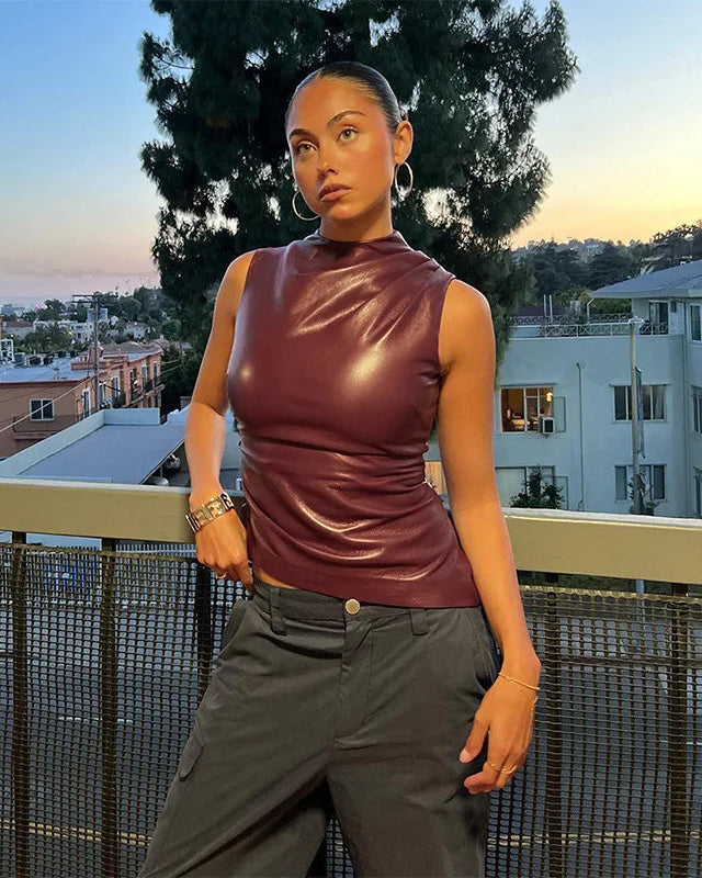 ASTRID | Luxe Leather Top