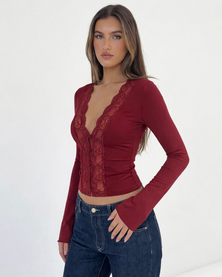 Haut à Manches Longues Lace Muse