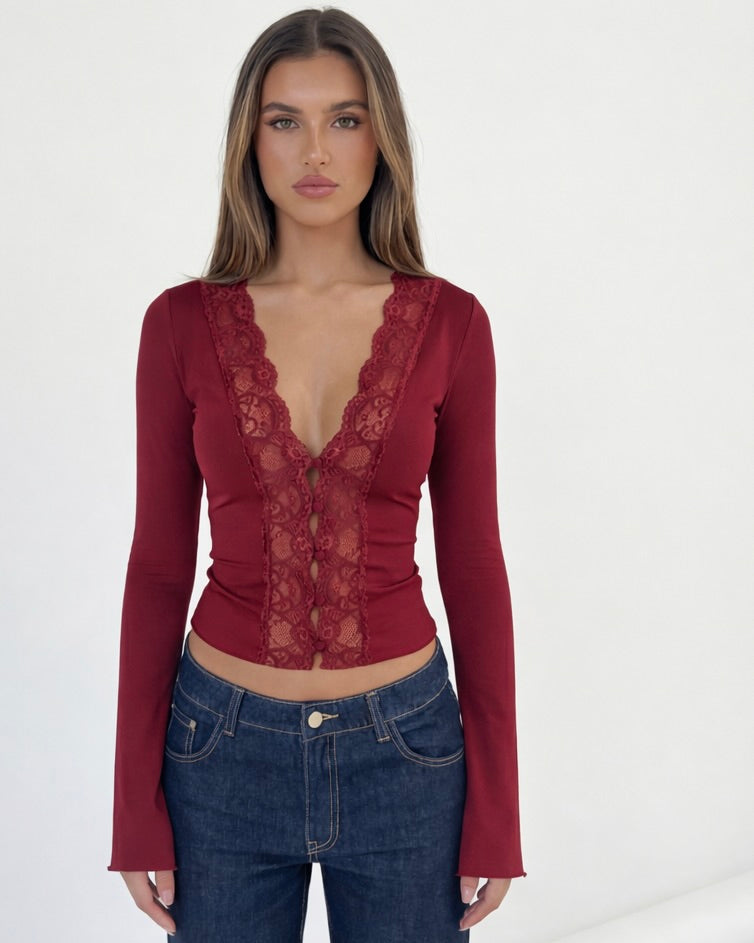 Haut à Manches Longues Lace Muse
