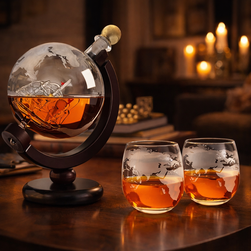 Bouteille de whisky - Édition carte du monde