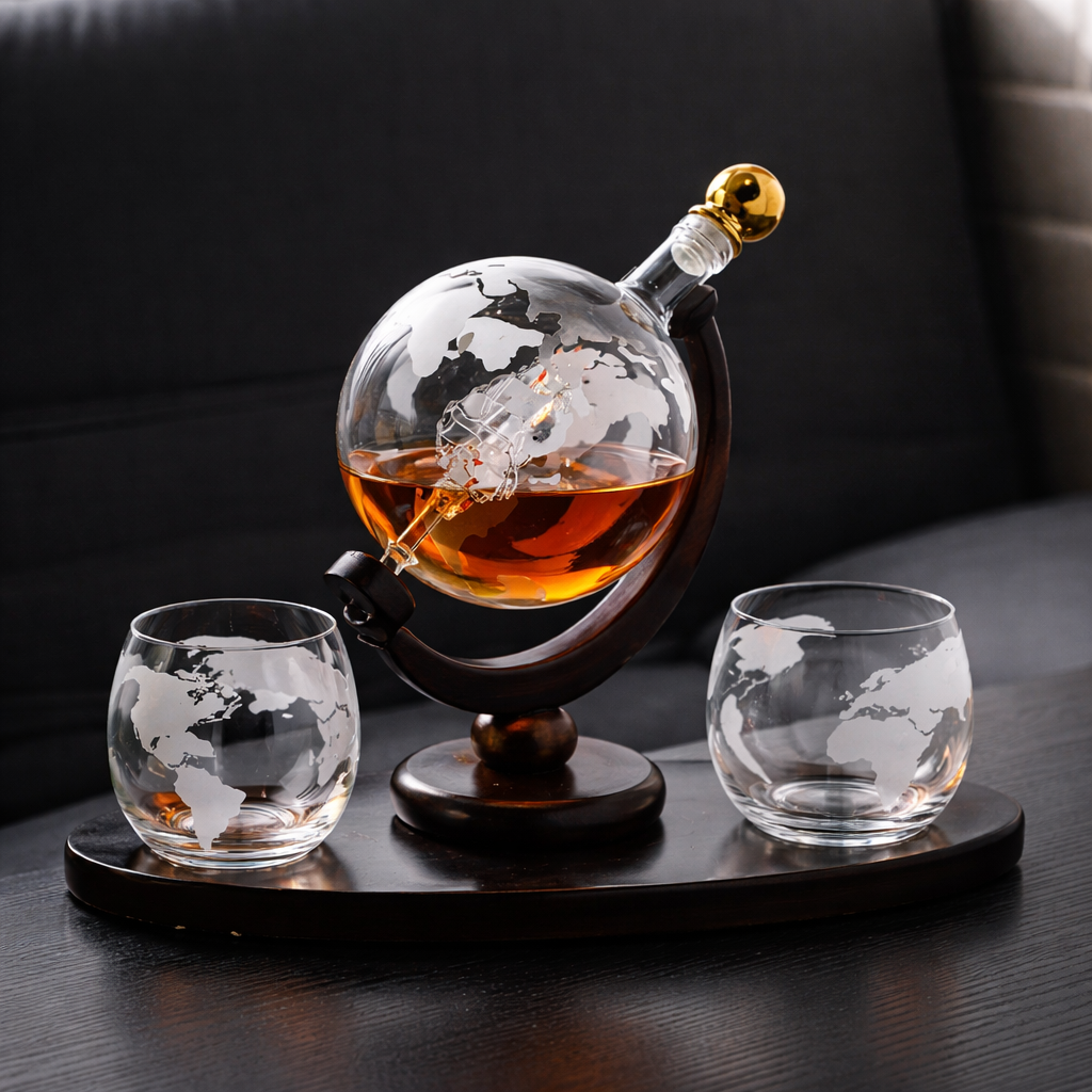 Bouteille de whisky - Édition carte du monde
