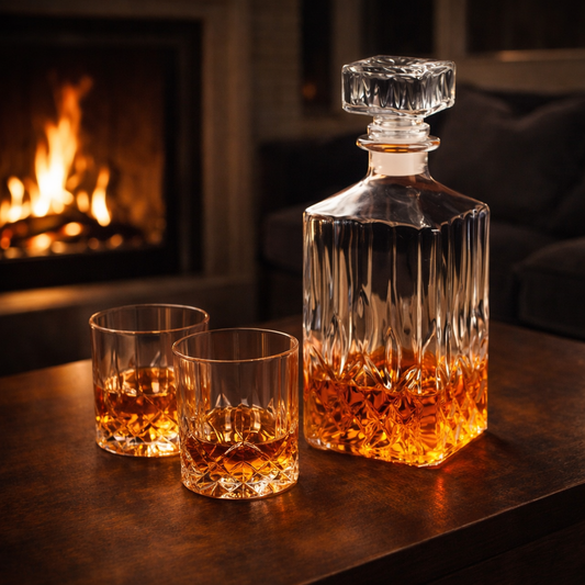 Bouteille de whisky - Ensemble de bouteille et de verres