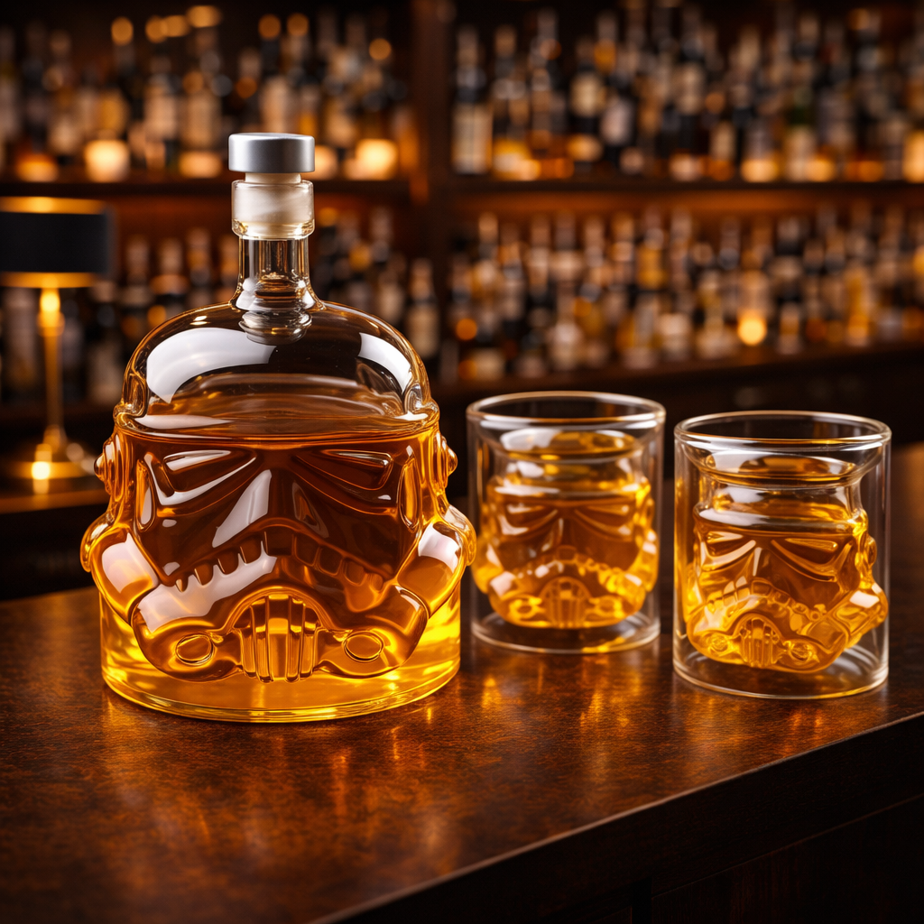 Bouteille de Whisky - Ensemble de Bouteilles et de Verres