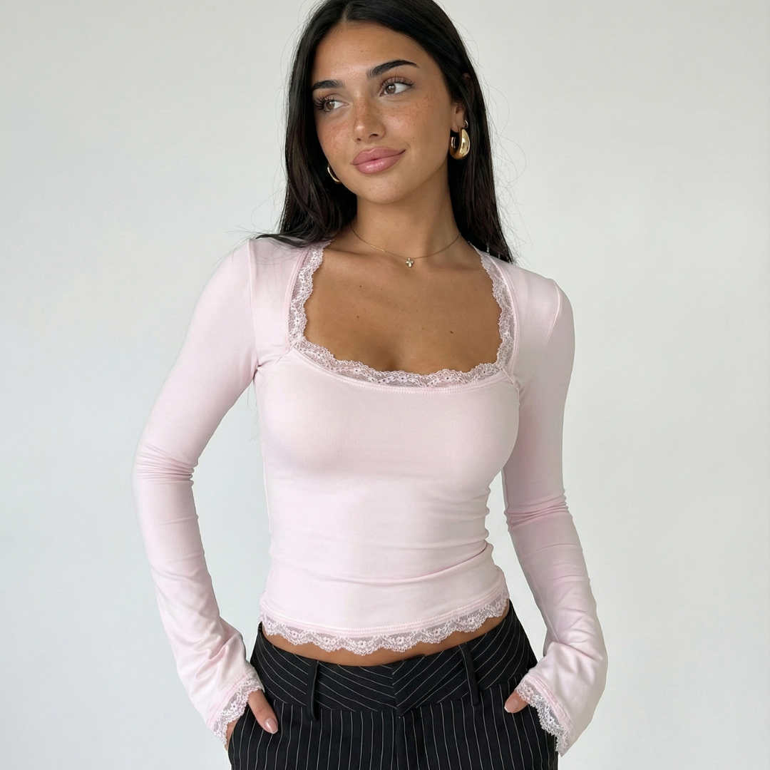 ASTRID | Lace Trim Top