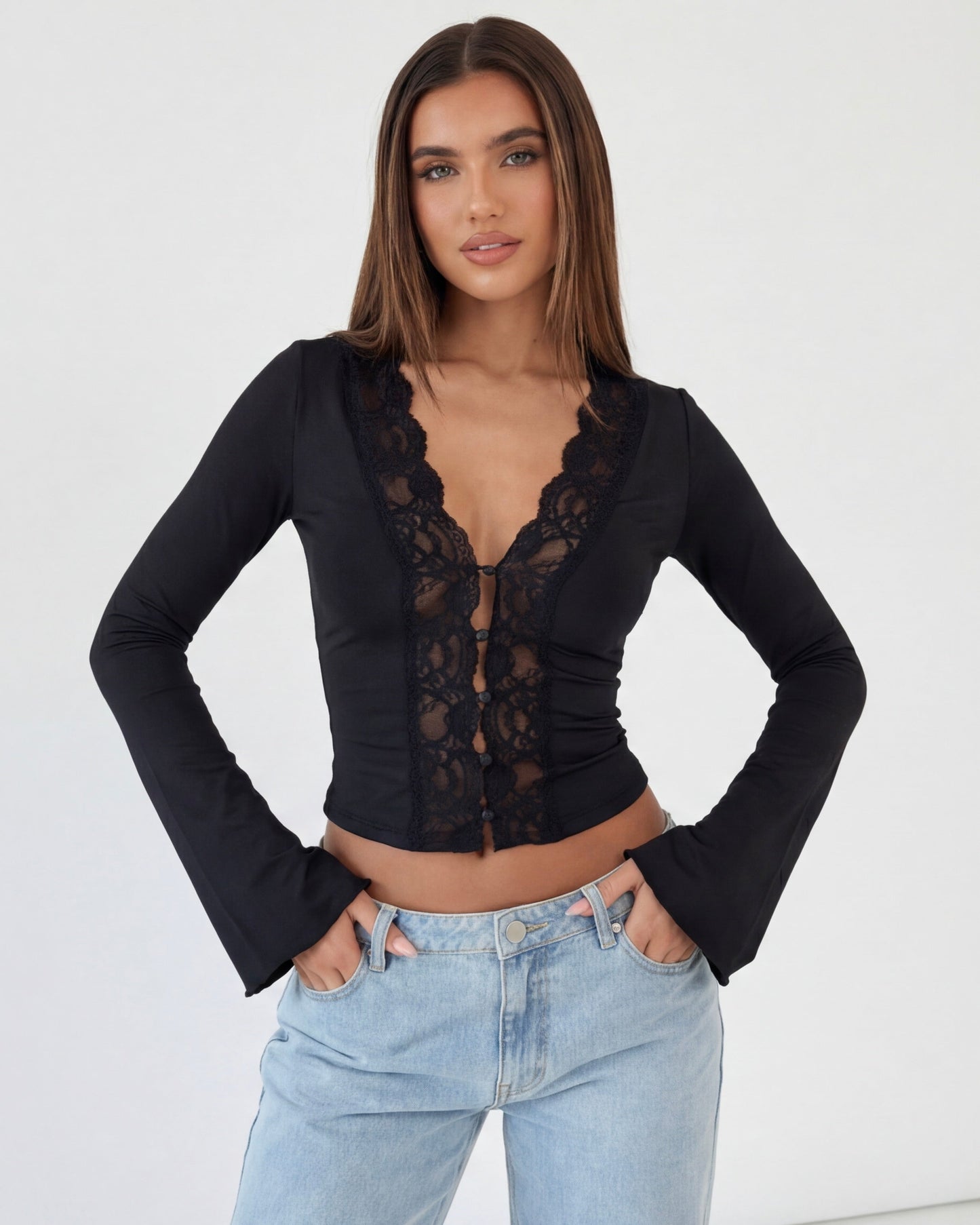 Haut à Manches Longues Lace Muse